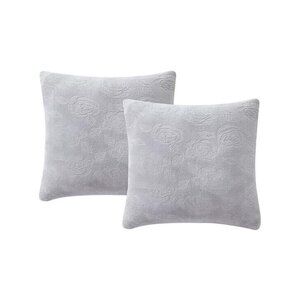 Infinity Home Throw Pillows Faux Fur 18 x 18 Set of 2 Gray Square Home Decor